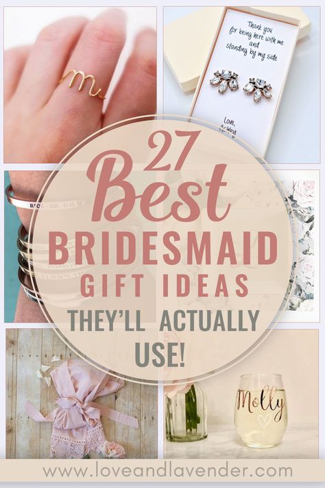 Looking for the perfect gift to give your bridesmaids that they will actually use?  You'll definitely want to check out our list of 27 best bridesmaids gift ideas that will guaranteed be cherished long after the wedding date. | bridesmaids | gifts | bridesmaids gifts | wedding thank you gifts | bridesmaid gifts from bride |   #bridesmaidsgifts #bridesmaidsgiftsfrombride #weddingthankyougifts Bridemaid Proposal Gifts, Gift For Bridesmaids From Bride, Thank You Gift Bridesmaid, Thank You Gifts For Wedding Party, Best Gifts For Bridesmaids, Gifts To Give Your Bridesmaids, Thank You For Bridesmaids, Bridesmades Gifts From Bride, How To Ask Someone To Be Your Bridesmaid Ideas