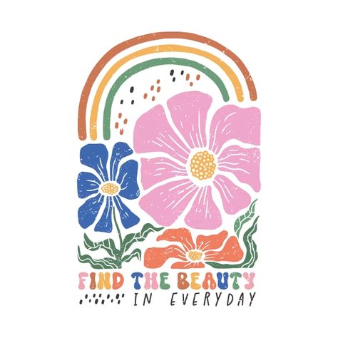 Embrace the boho vibes with our Boho Flower Retro T-Shirt. Its charming floral pattern and vintage-inspired look will transport you to a world of serenity and inspiration. Flower Shirt Design, Preppy Prints, Floral Pattern Shirt, Cookies Branding, Flower Retro, Retro Quotes, Quote Positive, Tshirt Printing Design, Branding Design Packaging