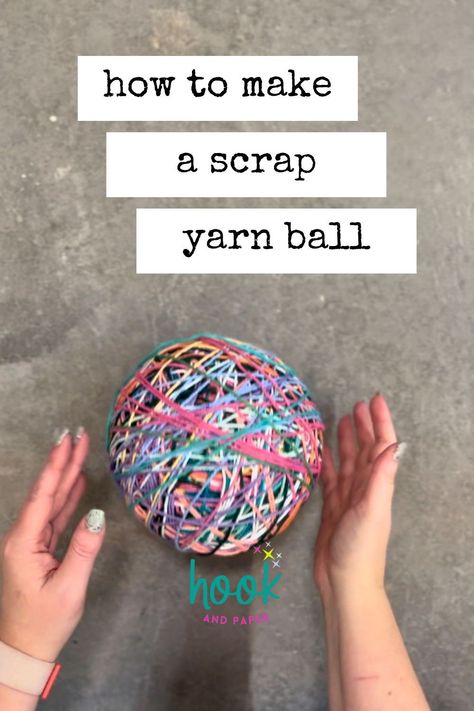 Grab all of your yarn scraps and let's make a yarn ball! Join Yarn, Yarn Scraps, Crochet Diy, Yarn Ball, Crochet Knitting, Awesome Stuff, Diy Projects, Crochet Patterns, Yarn