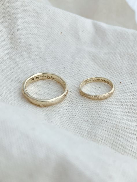 Fingerprint Wedding Bands, Fingerprint Wedding, Fingerprint Ring, Handmade Gold Jewellery, Rustic Jewelry, Fingerprint, Intimate Wedding, Wedding Styles, Gold Jewelry