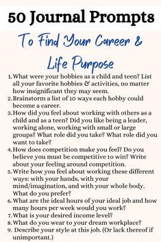 Discover 50 deep journal prompts to find your purpose. Let these journaling ideas help you discover your passion if you're feeling lost in your career. #journalprompts #journaling #career #success #purpose #passion #selfdiscovery #journalideas Journal Prompts For Finding Your Passion, Questions To Find Your Passion, Journal Prompt For Career, Journal Prompts To Find Your Passion, Find Passion In Life, Career Journal Ideas, Journal Prompts For Career Change, Finding Your Career, Career Manifestation Journal Prompts