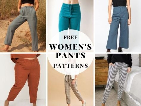 17+ Free Sewing Patterns for Women’s Pants Patterns For Pants, Free Sewing Patterns For Women, Elastic Waist Pants Pattern, Pants Sewing Patterns, Hello Sewing, Pajama Pants Pattern, Trouser Pants Pattern, Pants Pattern Free, Pants Patterns