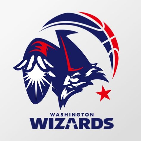 Washington Wizards Logo Concept Washington Wizards Logo, Wizard Logo, Wizards Basketball, Wizards Logo, Nba Logos, Sport Vibes, American Logo, Sweet Logo, Sports Branding