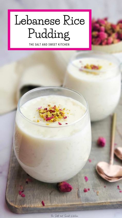 Lebanese Rice Pudding Middle Eastern Rice, Lebanese Rice, Arabisk Mad, Air Fryer Recipes Chicken Breast, Ramadan Desserts, Lebanese Desserts, Recipes Chicken Breast, Rice Pudding Recipe, Middle Eastern Desserts