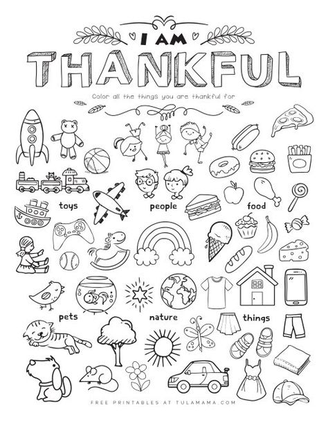 Free Printable I Am Thankful For Worksheet - Tulamama