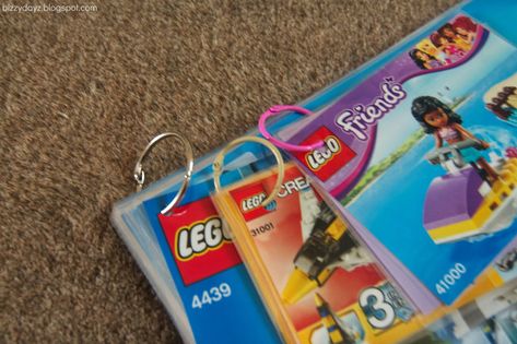 Lego Instruction Book Storage, Fun Playroom Ideas, Book Storage Ideas, Lego Storage Organization, Kid's Playroom, Lego Organization, Instructions Lego, Kids Organization, Lego Books