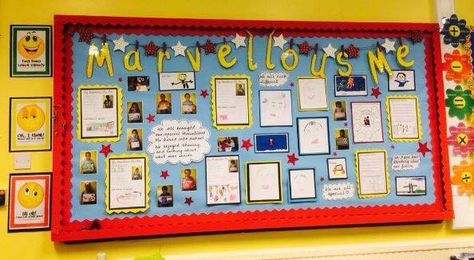 Marvellous me! (One page profiles) All About Me Display, All About Me Topic, Primary Classroom Displays, Georges Marvellous Medicine, Marvellous Me, Eyfs Classroom, Creative Classroom, Primary Classroom, Classroom Setting