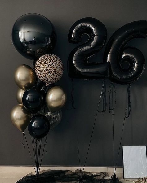 Animal Print Balloons, Black And Golden Birthday Decoration, Birthday Dp, Leopard Birthday, Surprise Birthday Decorations, Birthday Decorations At Home, Birthday Decorations For Men, Happy Birthday Decor, Simple Birthday Decorations