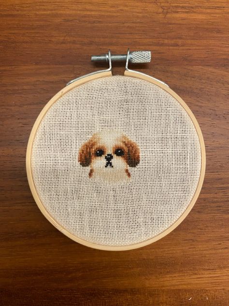 Punch Needle Patterns, Stitch Pictures, Custom Cross, Cross Stitch Pictures, Punch Needle, Shih Tzu, Dog Mom, Pet Portraits, Needlepoint