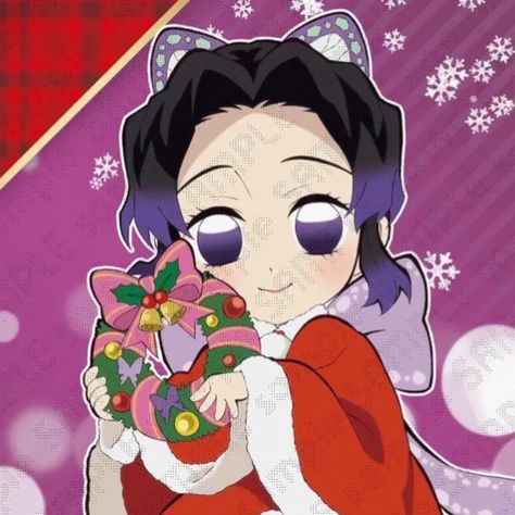 Kny Christmas Pfp, Demon Slayer Christmas Pfp, Christmas Anime Icon, Shinobu Christmas, Shinobu Christmas Pfp, Christmas Demon Slayer, Demon Slayer Christmas, Demon Slayer Christmas Icons, Shinobu Christmas Icon