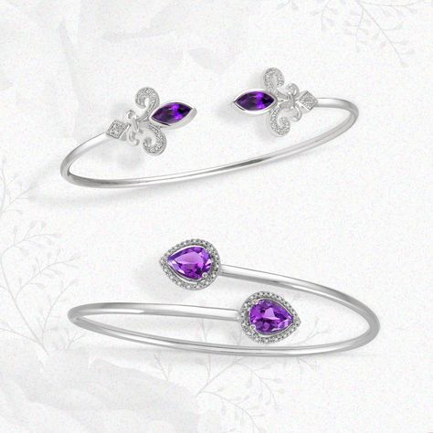 Diamond Bangles, Gemstone Collection, Gemstone Bangle, Jewelry Lookbook, Diamond Bangle, Amethyst Gemstone, Pear Shape, Jewelry Ideas, Pear Shaped