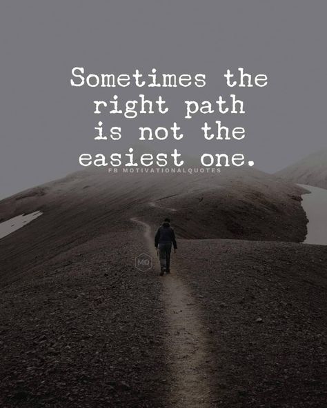 Isn't that often the case? The right path is never easy, in my opinion. It's often the one that costs you friends, causes heartache, loneliness, and struggles galore. It's the one that's always the hardest to choose, but in the end, it's the one with the most potential for growth.💙 . #positivemessages #buildeachotherup #connecting #positivity #positivevibes #heartwarming #encouraging #uplifting #motivational #motivationalpost Quotes About Choosing, Path Quotes, Top Quotes Inspiration, Choose Your Path, Motivational Posts, Genius Quotes, Funny Thoughts, Positive Messages, Poster Board