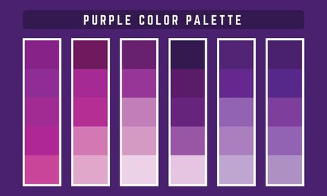 Vector Art Color Palette, Palette Viola, Color Plattes, Violet Palette, Violet Color Palette, Purple Vector, Purple Colour Shades, Logo Design Color Palette, Purple Color Palette