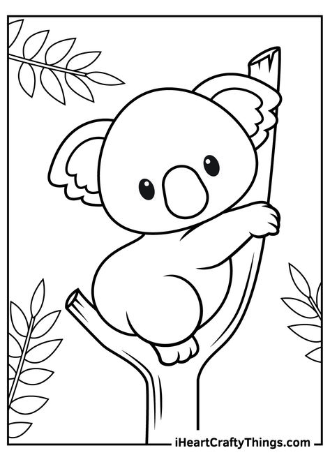 Easy Animal Coloring Pages, Cute Baby Animal Coloring Pages, Free Animal Coloring Pages Printables, Cute Animal Coloring Pages For Kids, Coloring Animals For Kids, Cute Animals Doodles, Cute Coloring Pages Easy, Baby Animals Drawings, Safari Animals Coloring Pages