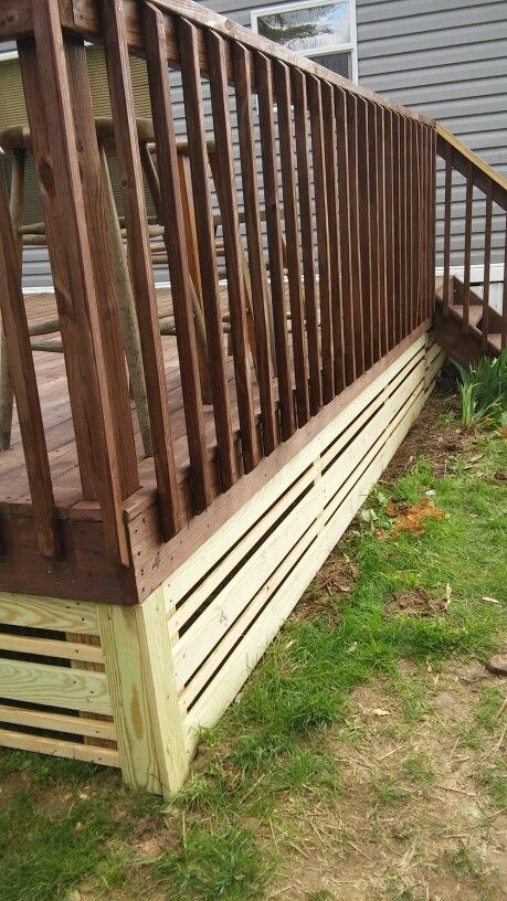 Skirt Design Ideas, Deck Skirting Ideas, Skirting Ideas, House Skirting, High Deck, Deck Skirting, Pergola Diy, Low Deck, Cool Deck