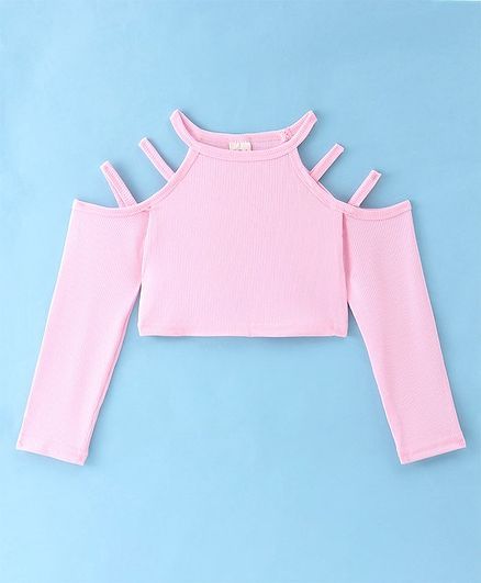 Kookie Kids Cold Shoulder Solid Color Crop Top - Light Pink Online in India, Buy at Best Price from FirstCry.com - 17868661 Pattu Pavada, Crop Tops For Kids, Mom Health, Colorful Crop Tops, Subscription Gifts, 6th Birthday Parties, Birthday List, Crop Top Outfits, 6th Birthday