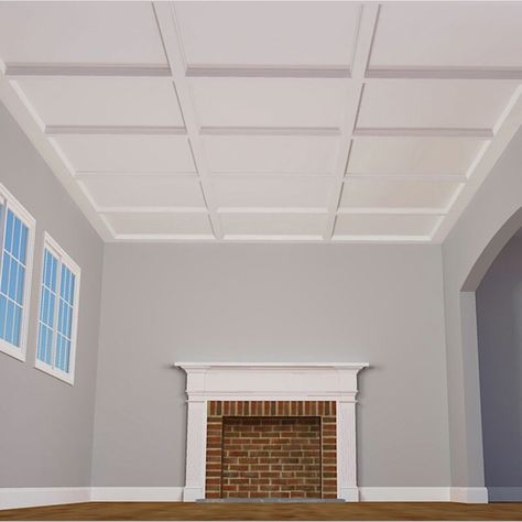 Coffered Ceiling Design, Ceiling Materials, Ceiling System, Basement Ceiling, Ceiling Treatments, Ceiling Tile, White Ceiling, Basement Renovations, Ceiling Tiles