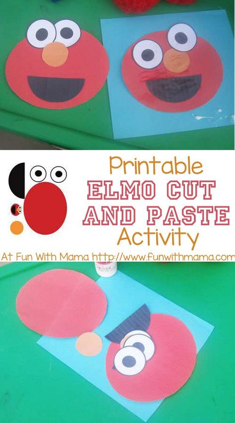 Here is a printable elmo cut and paste activity that is wonderful for toddlers and preschoolers. Kids can place Elmo's eyes, mouth and nose in their place. This is a wonderful visual perception activity! Sesame Street lovers will really enjoy this one. Elmo Craft, Sesame Street Crafts, Visual Perception Activities, Circle Crafts, Sesame Street Birthday Party, E Craft, Elmo Birthday, Daycare Crafts, Preschool Printable