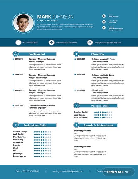 Easily editable & Printable in Photoshop, MS Word, Publisher, Pages. - - Download High Quality Printable template for free. Print at your convenience or share digitally. Agile Project Management Templates, Project Manager Resume, Job Resume Template, Cv Template Word, Agile Project Management, Editable Resume, Project Management Templates, Manager Resume, Graphic Design Resume