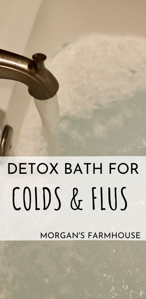 WIth winter coming it’s time to get prepared for the cold and flu season. With a few simple herbal remedies you can get your family feeling better fast. A hot bath always feels good when you’re under the weather, so why not try a detox bath for colds and flus? It takes a good thing and makes it even better. This is one of my favorite herbal remedies. Cold Bath Remedies, Best Medicine For Colds, Ginger Bath For Cold, Natural Chest Cold Remedies, Oils For Bath When Sick, Herbal Remedies For Cough, Natural Congestion Relief, Achy Body Remedies Cold, Epsom Salt Bath For Colds