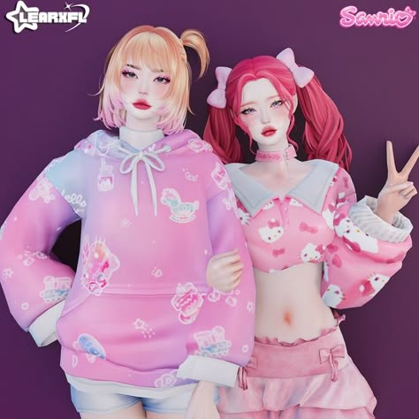 ・❥・50TH SANRIO ANNIVERSARY SETS | Patreon Sanrio Outfits, Sanrio Clothes, Sims 4 Hair Male, Sims 4 Tattoos, Bratz Doll Outfits, Sims Packs, Sims 4 Anime, Kitty Clothes, Hello Kitty Clothes