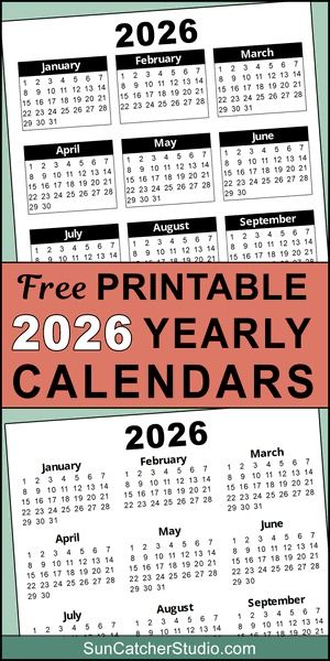 Free Printable 2026 Yearly Calendar – DIY Projects, Patterns, Monograms, Designs, Templates Word Cloud Generator, Printable Yearly Calendar, Printable Forms, Printable Lined Paper, Calendar Design Template, Handwriting Paper, Math Drills, Math Charts, Diy Projects For Beginners