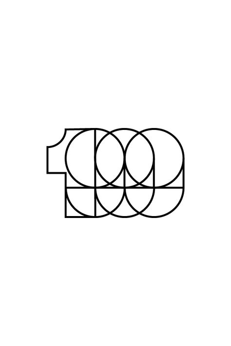 99 Logo Design Number, 1999 Tattoo Ideas, Simple Lineart, Number Fonts, Number Logo, Logo Desing, Logo Number, Number Design, Grafic Design