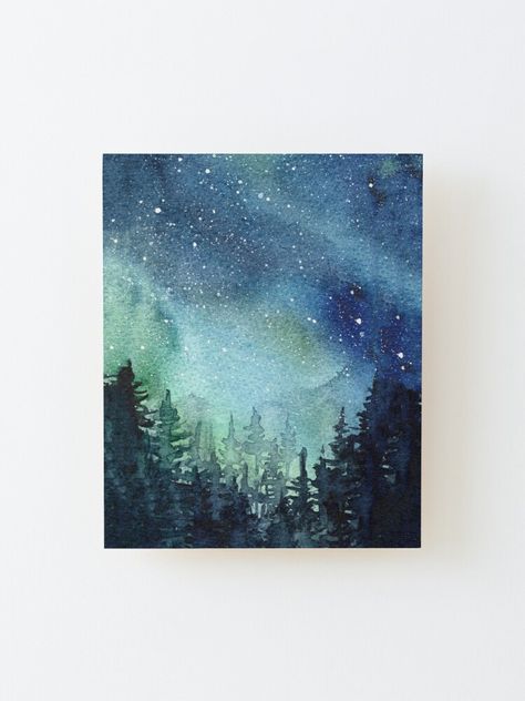 Sunset Painting Diy, Northern Lights Watercolor, Aurora Northern Lights, Lights Painting, Northern Lights Art, Northern Lights Painting, Learn Watercolor Painting, Galaxy Nebula, Painted Rock Animals