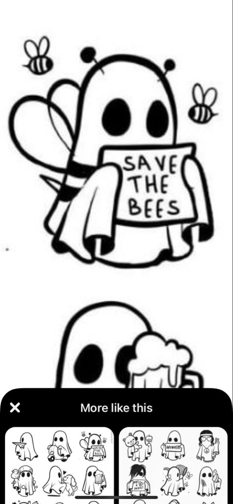 Boo Bees Tattoo, Ghost Tattoo, Bee Tattoo, Drawing Inspo, Save The Bees, Spooky Season, I Tattoo, Tattoo Ideas, Bleach