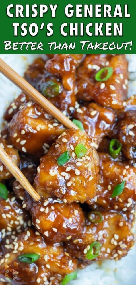 Whether you call it General Tao or General Tso's, it's chicken is so delicious! You're going to want this sweet, tangy, and spicy chicken for lunch or dinner! It's quick and easy to make and is healthier than the Chinese restaurant--cheaper too! This easy General Tso's chicken is packed with flavor and is great for lunch or dinner. Try this simple recipe today! Seaseme Chicken, Chicken For Lunch, General Tao Chicken, Easy General Tso Chicken, Figs Recipe, Poulet General Tao, Chinese General, Battered Chicken, General Tso's Chicken Recipe