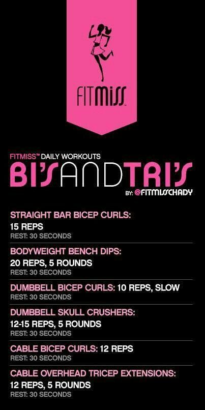 Bi And Tri Workout, Fitmiss Workouts, Tri Workout, Beachbody Workouts, Muscle Pharm, Biceps And Triceps, Triceps Workout, Fitness Challenge, Weekly Workout