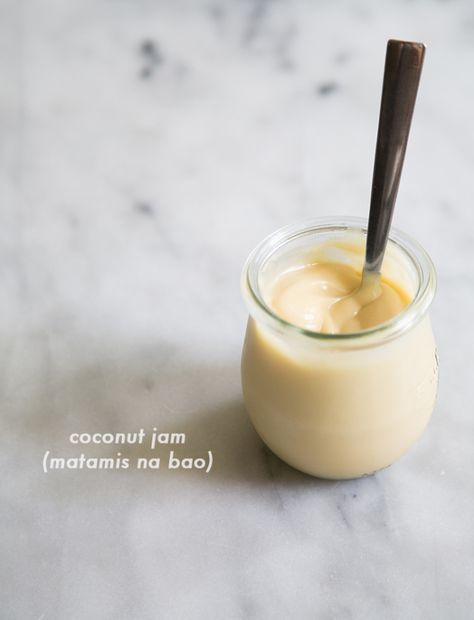 Coconut Jam (matamis na bao)| the little epicurean Recipes For Entertaining, Coconut Jam, Jam Packaging, Nice Recipes, Honey Sauce, Curd Recipe, Almond Paste, Farm Gifts, Edible Gifts