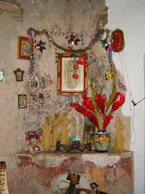 Mexican Home, Home Altar, 12 December, Mexican Culture, Mexican Art, Blessed Mother, Mexican Folk Art, Dream House Decor, Sacred Space