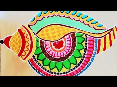 Shankh rangoli, Easy, creative and beautiful rangoli design for holi, Rangoli designs Holi Rangoli, Unique Rangoli Designs, Unique Rangoli, Rangoli Easy, Rangoli Art, Colorful Rangoli Designs, Beautiful Rangoli, Beautiful Rangoli Designs, Rangoli Design