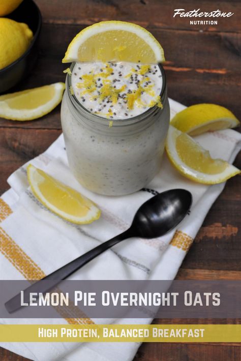 Lemon Pie Overnight Oats Lemon Cheesecake Overnight Oats, Lemon Oats, Lemon Pie Overnight Oats, High Protein Lemon Overnight Oats, Lemon Overnight Oats, Lemon Blueberry Oats, Pretty Breakfast, Workout Meals, Recovery Food