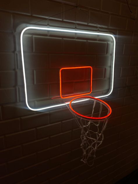 Neon Basketball Hoop, Neon Basketball, Fast Bikes, Apartment Living Room Design, Charli Damelio, Basketball Hoop, Custom Neon, Custom Neon Signs, Neon Lights