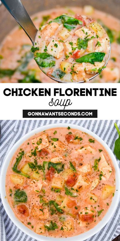 Chicken Florentine Soup, Florentine Soup, Paleo Soups And Stews, Soup Night, Italian Soup Recipes, Buffalo Chicken Soup, Artichoke Soup, Paleo Soups, Gourmet Chicken