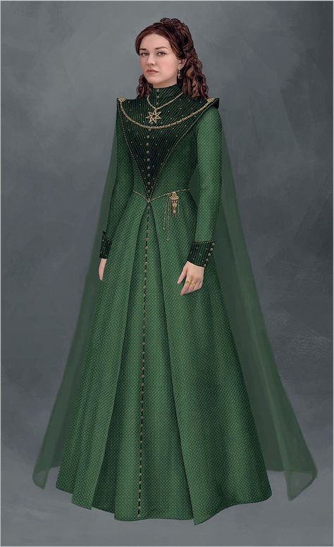 𝐫𝐢𝐬𝐚 on Twitter: "⇁ costumes, props, etc:" / Twitter Queen Alicent Hightower, Green Medieval Dress, Queen Alicent, Game Of Thrones Dress, Game Of Thrones Costumes, Dragons Clothes, 50th Clothes, Alicent Hightower, Old Fashion Dresses