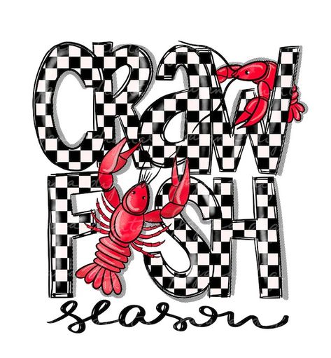 GayanaDigital - Etsy Latvia Crawfish Sublimation Designs, Louisiana Crawfish, Crawfish Season, Dye Flowers, Tie Dye Rainbow, Checker Design, Checkered Design, Floral Skull, Meme Design