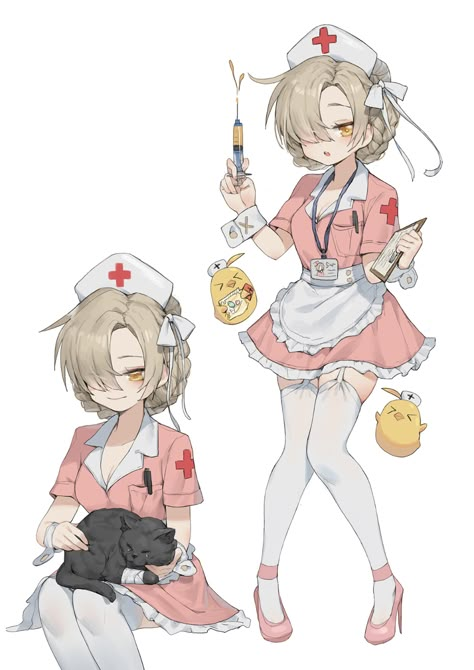 Nurse Oc Art, Jjk Design, Hospitalcore Aesthetic, Nurse Drawing, Nurse Cartoon, Random Drawings, Nurse Aesthetic, Blood Drive, Nurse Art