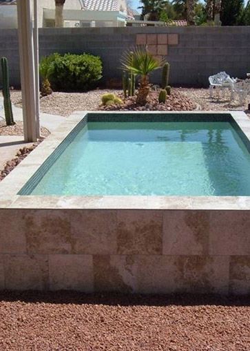 Fiberglass Swimming Pools Systems Sport Pool Design, Above Ground Concrete Pool Ideas, Cinder Block Pool, Soak Pool, Soake Pools, Above Ground Fiberglass Pools, Above Ground Pool Landscape, Soaking Pool, Cocktail Pools