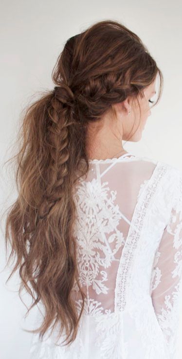 Get NYE Ready With 3 Hair Tutorials From Lindsey Pengelly! | Braids, Boho and Romantic Romantic Braid, Bohemian Hairstyles, Hair Things, Bride Hair, Trending Hairstyles, Boho Hairstyles, Braided Ponytail, Messy Hairstyles, Hair Dos