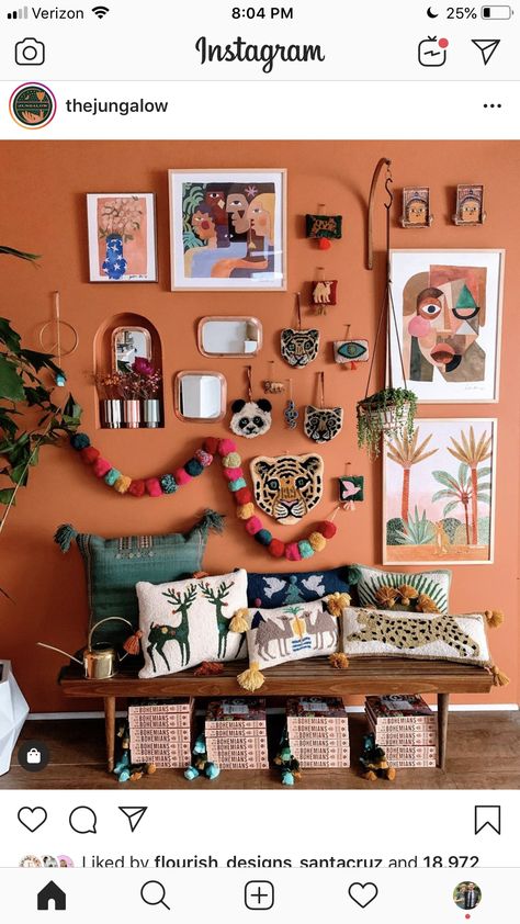 Jungalow Decor, The Jungalow, Maximalist Interior, Boho Inspo, Justina Blakeney, Christmas Apartment, Behr Paint, Business Space, Tiger Head