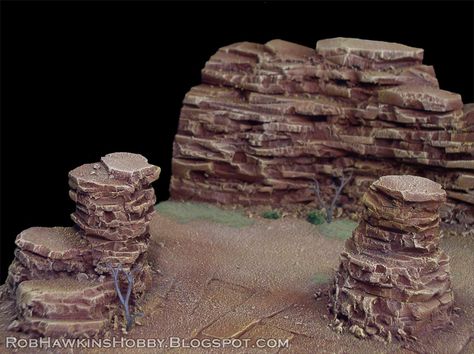 Painting The Desert Mesas - miniatures terrain diorama Desert Diorama, Desert Terrain, 40k Painting, Cover Painting, Warhammer Terrain, 40k Terrain, Miniature Gaming, Game Terrain, Turtle Tank