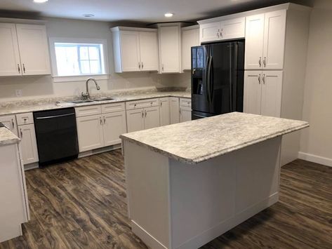 Grayish White Cabinets Loft Cabinets, Sw City Loft, Kitchen Renos, City Loft, Loft Kitchen, Kitchen Reno, Kitchen Makeover, White Cabinets, Sherwin Williams