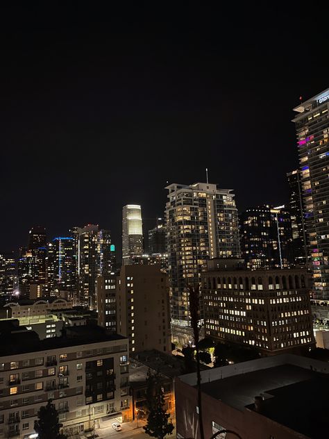 #DTLA #downtownlosangeles #cityscape Dtla Night Aesthetic, Summer Motivation, City View Night, Town Aesthetic, Moon Energy, City Scapes, Night View, Fake Pictures, Downtown Los Angeles