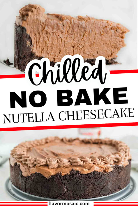 This Chilled No Bake Nutella Cheesecake will tantalize your taste buds on a hot summer day. This is one of my favorite No Bake Desserts and a favorite Nutella recipe! One taste of the cheesecake batter, and you’ll want to lick the sides of the bowl! This is not a baked cheesecake. It is different from a baked version because there is no baking! Yay!! Yet the end result is still fabulous! Nutella Desserts No Bake, Nutella No Bake Cheesecake, Nutella Cheesecake No Bake, No Bake Nutella Recipes, Nutella Cheesecake Recipe, Nutella Cheesecake Recipes, No Bake Nutella Cheesecake, Nutella Recipe, Baked Cheesecake