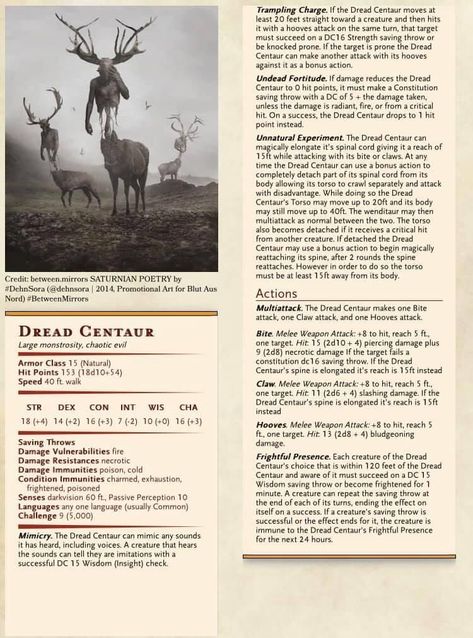 Dnd Homebrew Creature, False Hydra Dnd Art, Dnd Horror Monster, Dnd Creatures Homebrew, Dnd Construct, D&d Monsters, Dnd Homebrew Monsters, Dungeons And Dragons Monsters, Dnd Horror