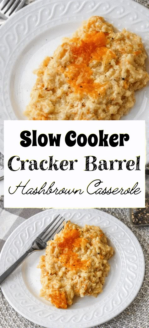 Slow Cooker Cheesy Hash Brown Casserole will quickly become a family favorite. With only a few ingredients, this Cracker Barrel copycat recipe is perfect for taking to brunches and making for sleepovers! Crockpot Cracker Barrel Hash Brown Casserole, Slow Cooker Cracker Barrel Hashbrown Casserole, Crockpot Cracker Barrel Potatoes, Hashbrown Casserole Pioneer Woman, Crockpot Hash Brown Casserole, Crock Pot Cheesy Hashbrown Potatoes, Velveeta Hashbrown Casserole, Copycat Cracker Barrel Hash Brown Casserole, Hashbrown Crockpot Recipes