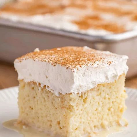 Tres Leches (Milk Cake) Recipe (with Video) Chuys Tres Leches Cake, Tres Leches Birthday Cake, 3 Milk Cake, Milk Cake Recipe, Types Of Milk, Condensed Milk Cake, Tres Leches Cake Recipe, Sweet Whipped Cream, 5 Ingredient Dinners